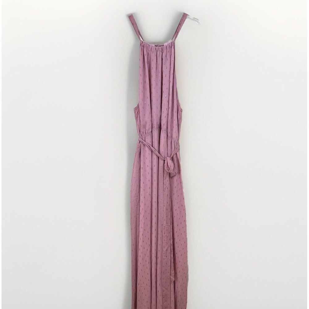 ModCloth Illuminated‎ Elegance Tie Waist Maxi Dress Women 3X Metallic Chiffon - Picture 2 of 12